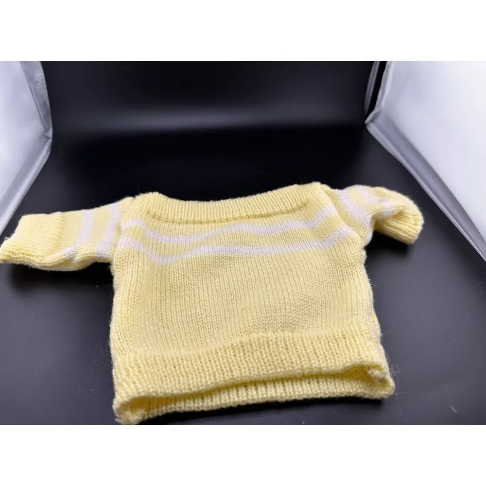 Vtg 1980s 16” Dolls Cabbage‎ Patch Kids Doll Sweater Yellow White Striped Coleco
